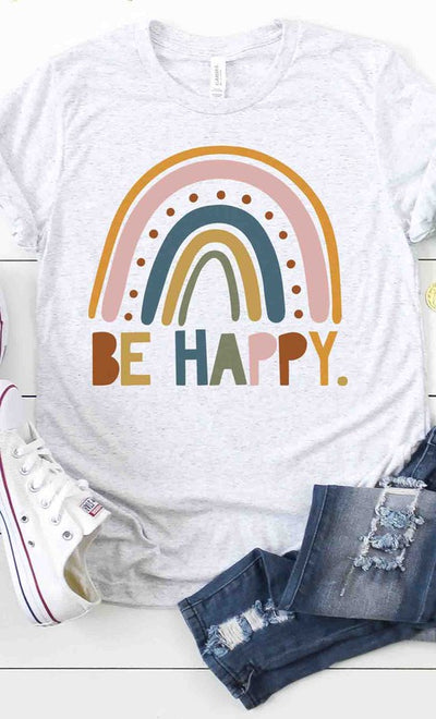 Be Happy rainbow graphic tee PLUS