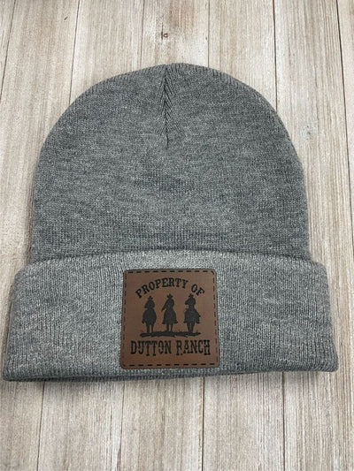 Property of Dutton Ranch Leather Patch Beanie