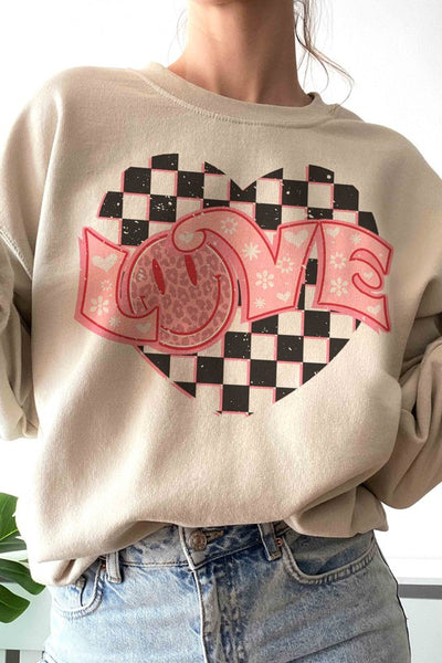 HAPPY FACE LOVE Graphic Sweatshirt