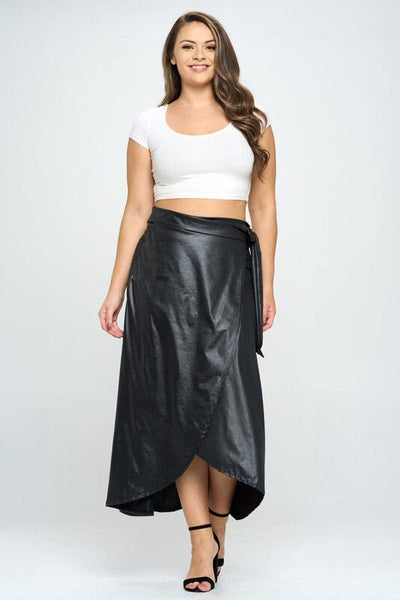 Faux Leather Maxi Wrap Skirt - Madison Gable Designs