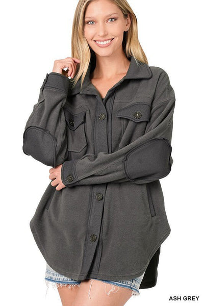 Oversized Basic Fleece Shacket - Madison Gable Designs